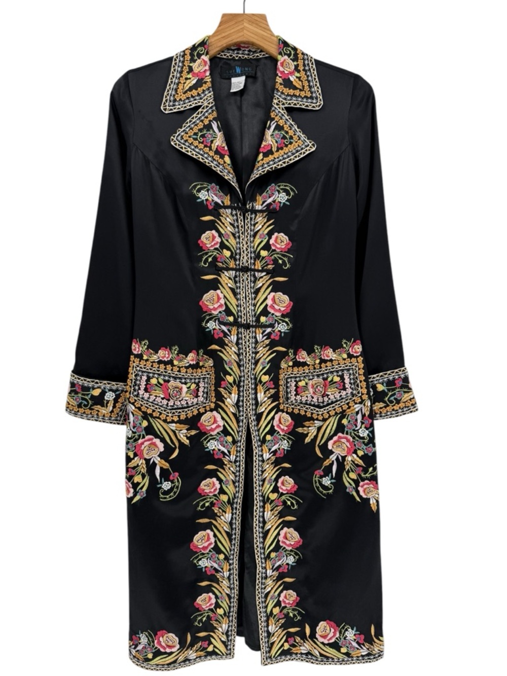 Sue Wong Nocturne 100% Silk Floral Embroidered Evening Coat Opera see meas. - Picture 2 of 16